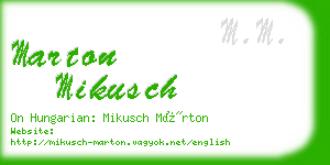 marton mikusch business card